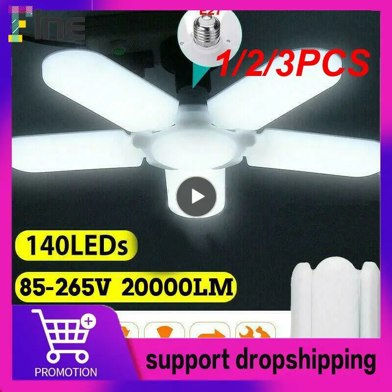 

1/2/3PCS Deformable LED Garage Ceiling Light Bulb 85W E27 AC85-265V Foldable Fan Blade Lights Lighting Industrial Lamp For