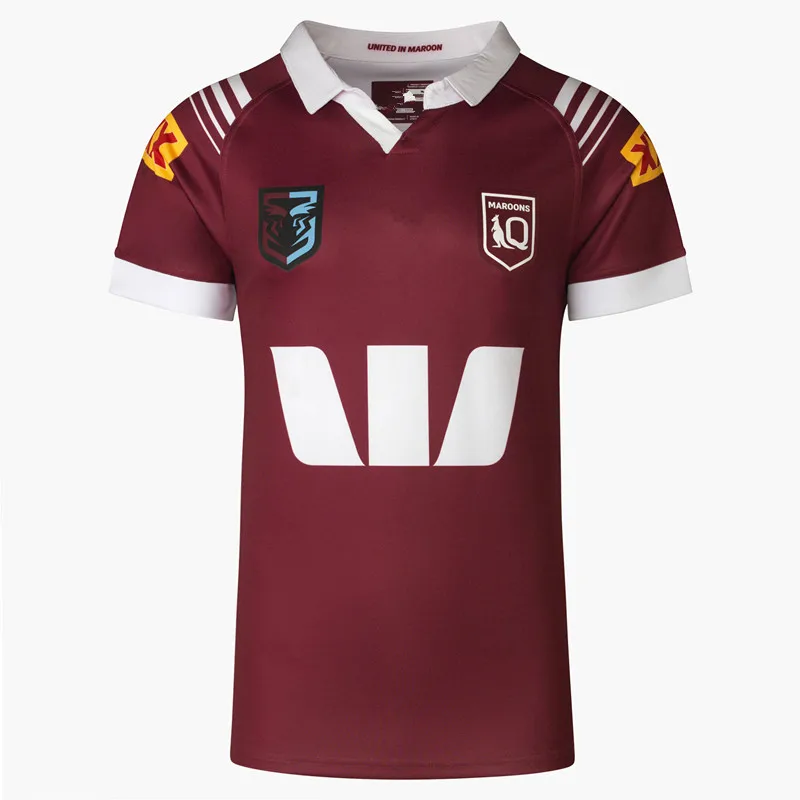 남성용 QLD Maroons 저지, 럭비 훈련 단발 셔츠, 이름 및 번호 크기 S--5XL, 2024 
