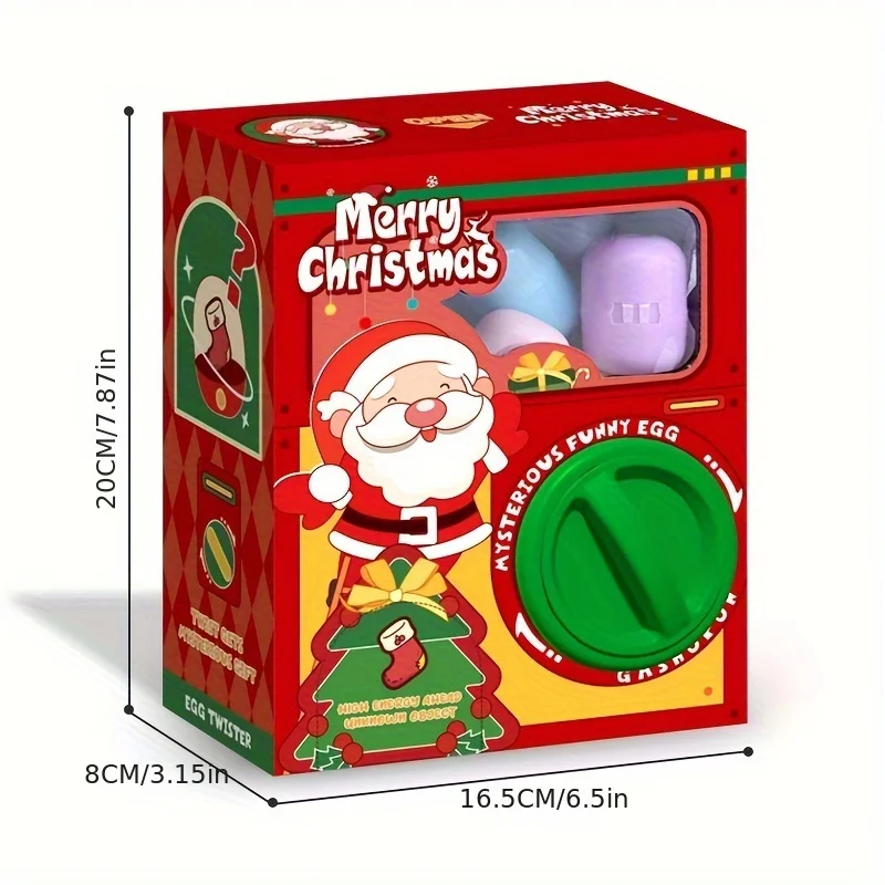 Christmas Twist Egg Maker Maker with Santa Elk Snowman Doll Fun Twist Egg Maker with Randomly Matches 6 Eggs Christmas Gift 2