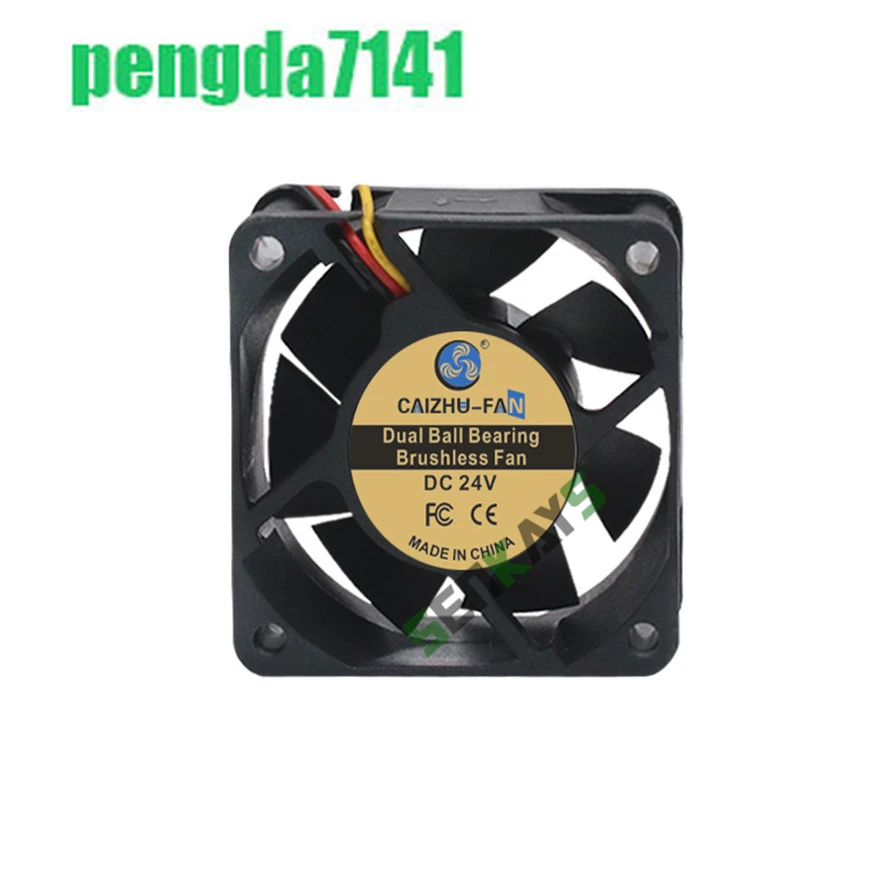 Dual Ball Bearing 60x60x25mm 6025 DC  24V  Computer Cooler Fan 60x25mm Brushless Machine Equipment  Motor Cooling Fan 3P