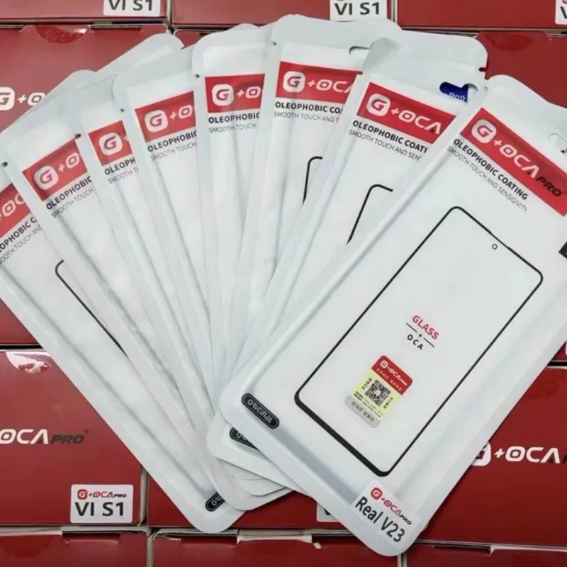 Premium Touch Screen Glass with OCA Coating - 5 Pack with Plating Finish