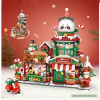 panda Building Blocks  toys  Ice cream Shop Retail Store Architectures model Assembly Toy Christmas Gifts for Adult 1