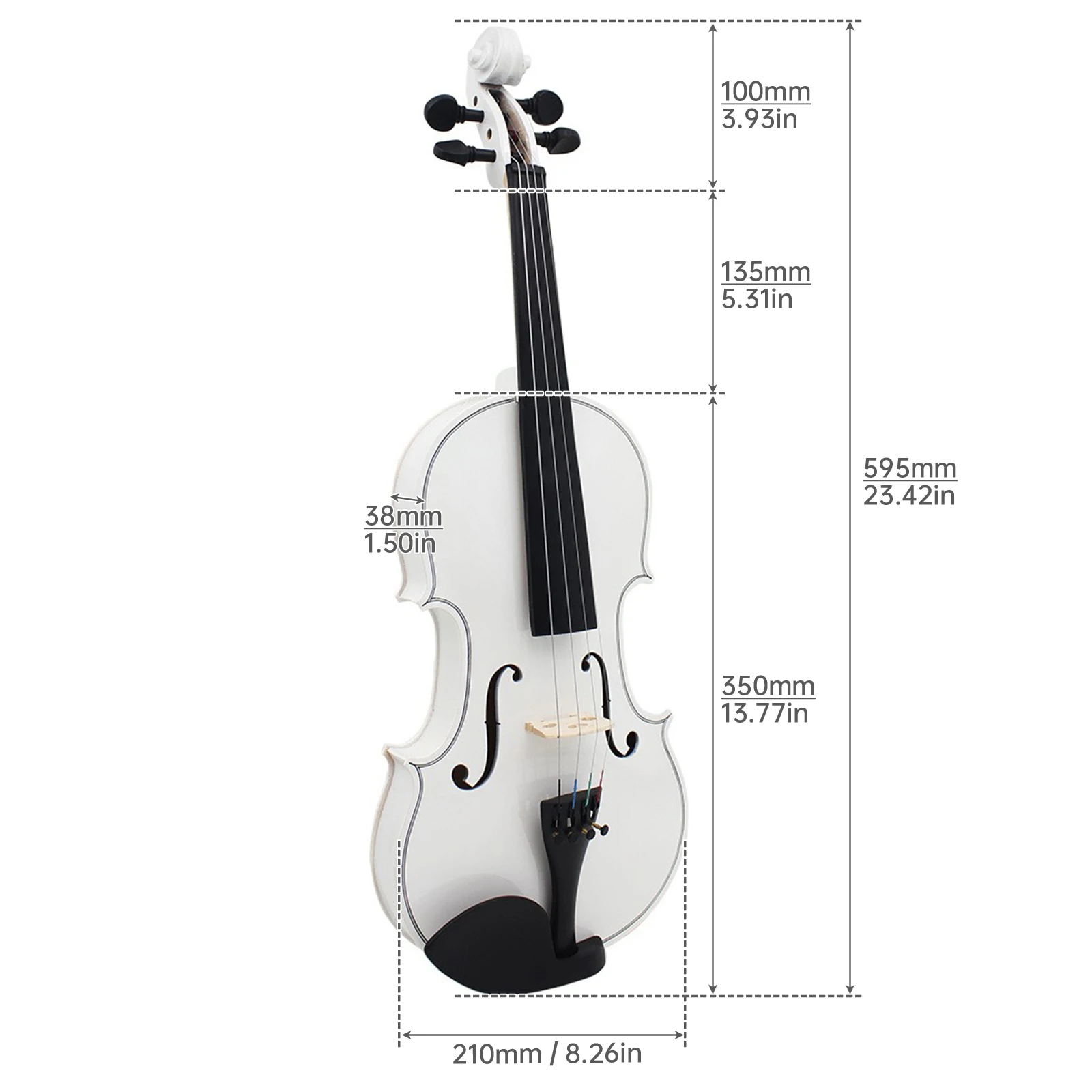 4/4 Full Size Solid Wood Acoustic Violin for Violin Beginner with Bow & Case