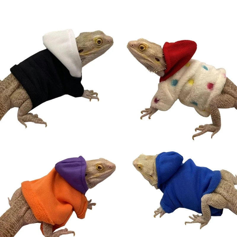 

Bearded Dragon Clothes Costume Accessories Apparel Clothing Hand-made Warm Coat Hoodies Jackets for Small Animal Geckos 6XDE