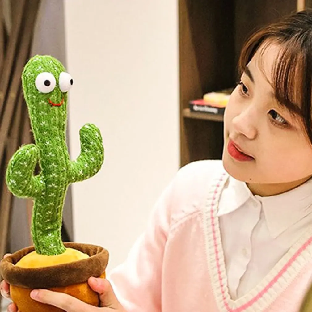 Lovely Talking Toy Dancing Cactus Doll Speak Talk Sound Record Repeat Imitate Kawaii Cactus Toys Kids Early Education Toy Gift miniature pewter figurines