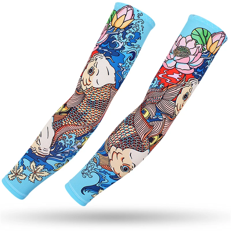 Arm Sleeves 1 pair Tattoo 3D Outdoor Bicycle UV Protection Running Cycling Sunscreen