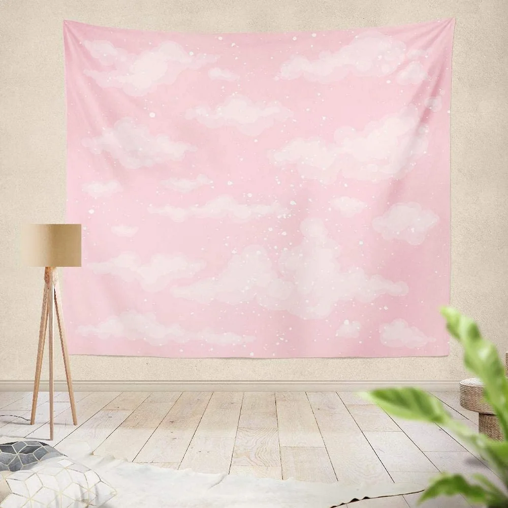 Pink Tapestry Blue Sky Cloud Wall Cloth Kawaii Room Decor Country Party  Home Hanging Fabrics Decoration Mat Covering Carpet AliExpress