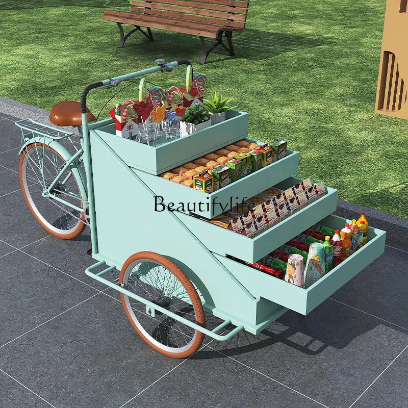 

Three-Wheel Stall Dining Car Mobile Snack Car Drinks Coffee Car