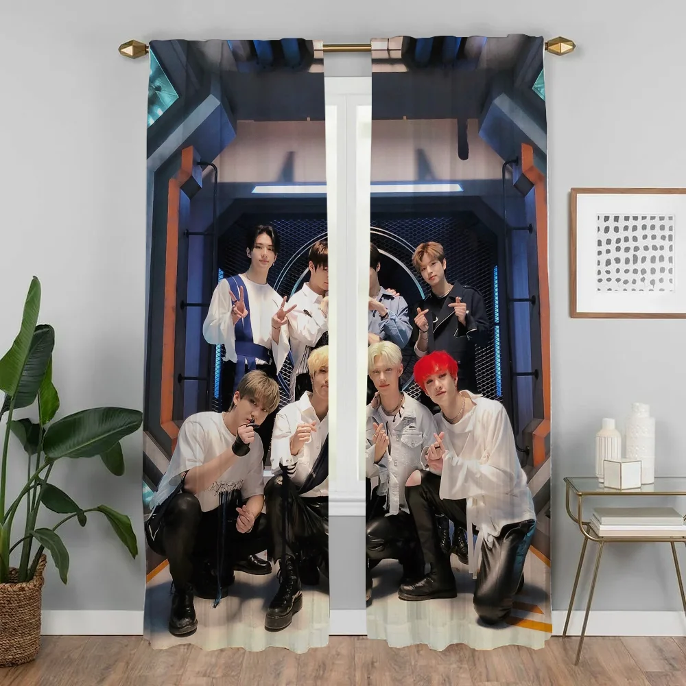 Tulle for Bedroom Stray Kids Blackout Curtain for Room 2 Panel Halloween Decoration Elegant Room Curtains Home Interior Curtains 3