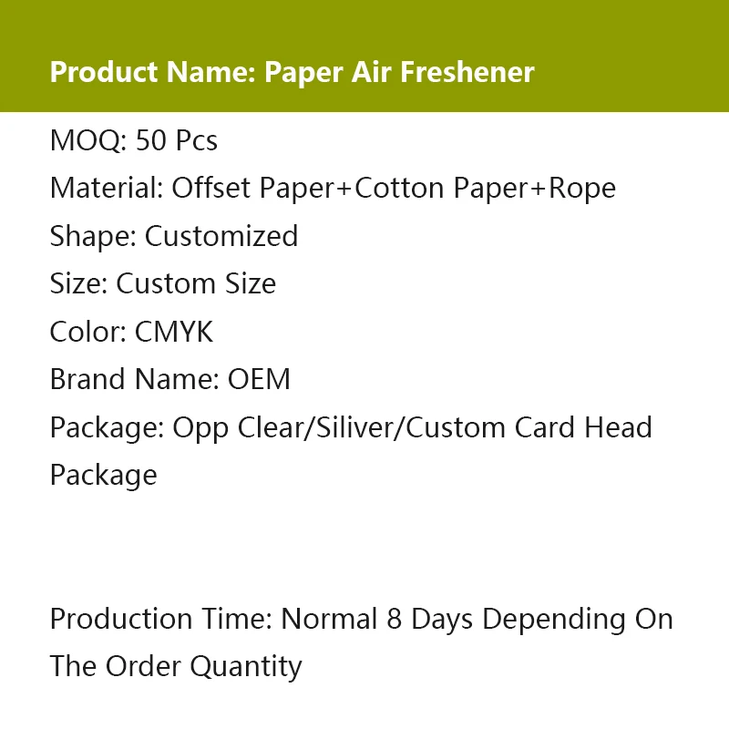 Fragrance tablets in the form of hooks Air Freshener Luxury Customized