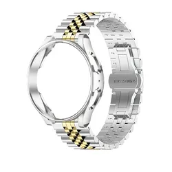 Stainless Steel Strap and Protective Case - Galaxy Watch 3 41mm (Sliver Gold Sliver)