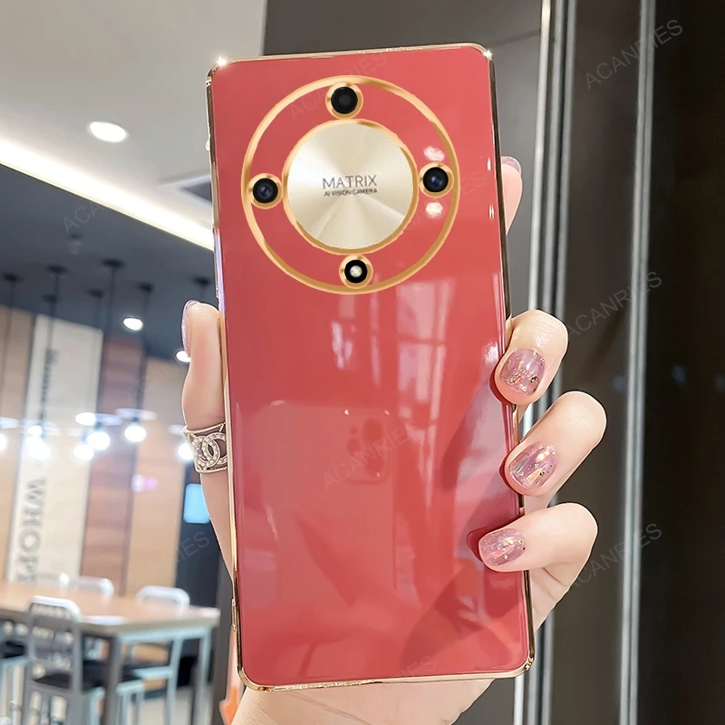 Luxury Plating Ring Holder Stand Case for Huawei Honor - Premium Silicone Cover
