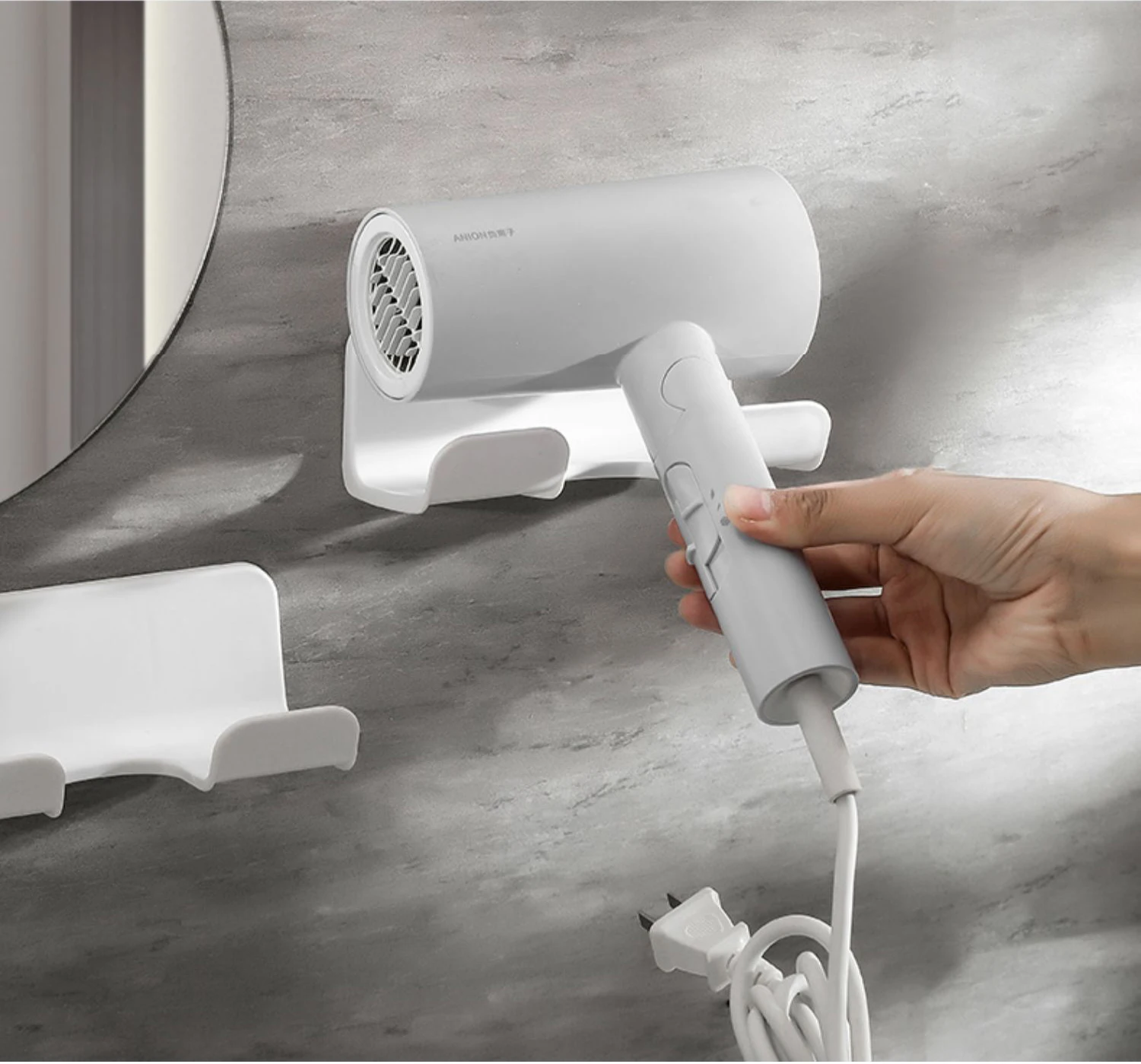 Support Mural Autocollant Pour Sèche-cheveux Et Lisseur – En Métal Argenté – Gain De Place, Pas De Perçage – Pour Salle De Bain Ou Chambre - 11