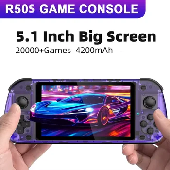 5.1 Inch R50S Retro Handheld Game Console 854*480 Large Screen Linux System Portable Pocket Video Game Player Boy Gifts 1