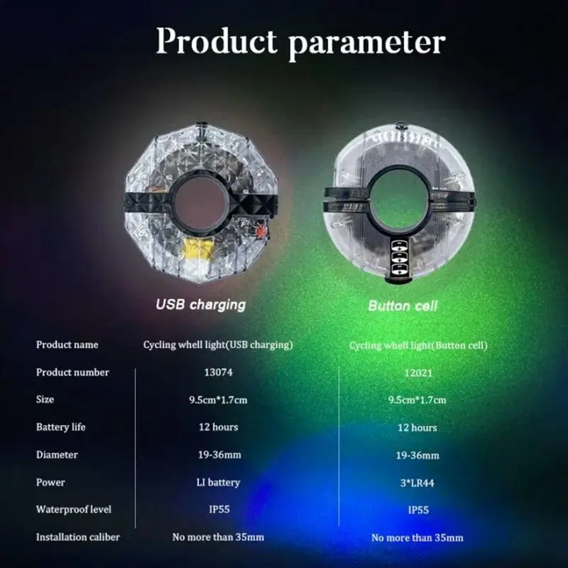 14 RGB LED ruota per bici raggio luce USB ricaricabile luci di avvertimento per bicicletta LED impermeabile al neon luce per pneumatici per bici decorazione per cerchioni di biciclette  18