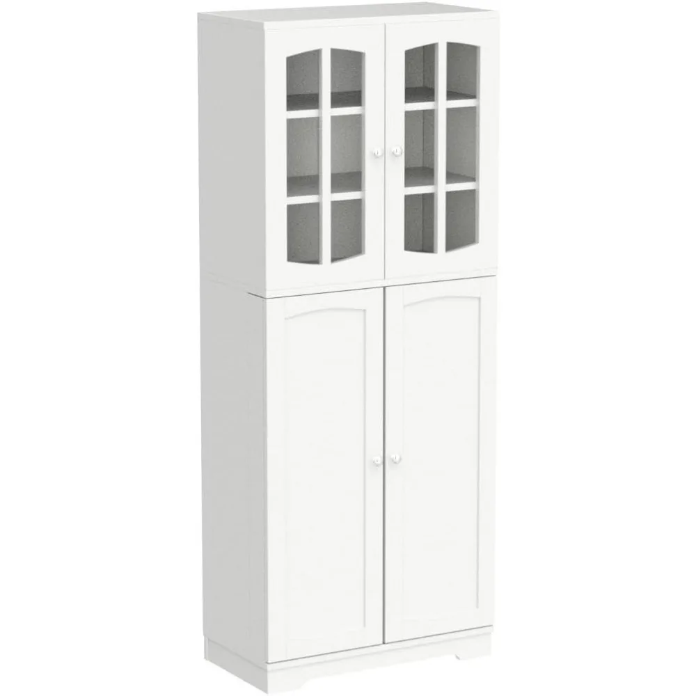 64" Tall Kitchen Pantry Storage Cabinet, Pantry Cabinet with Doors and Shelves, Modern Food Pantry Cabinet Cupboard, Storage Cab 4