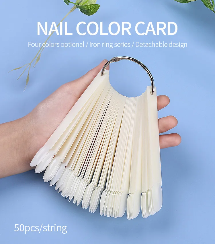 Description Picture 2 of item50pcs Nail Gel Polish Color Display Chart False Nails Tips Showing Card Shelf Clear White Nail Art Varnish Showing Chart Tools
