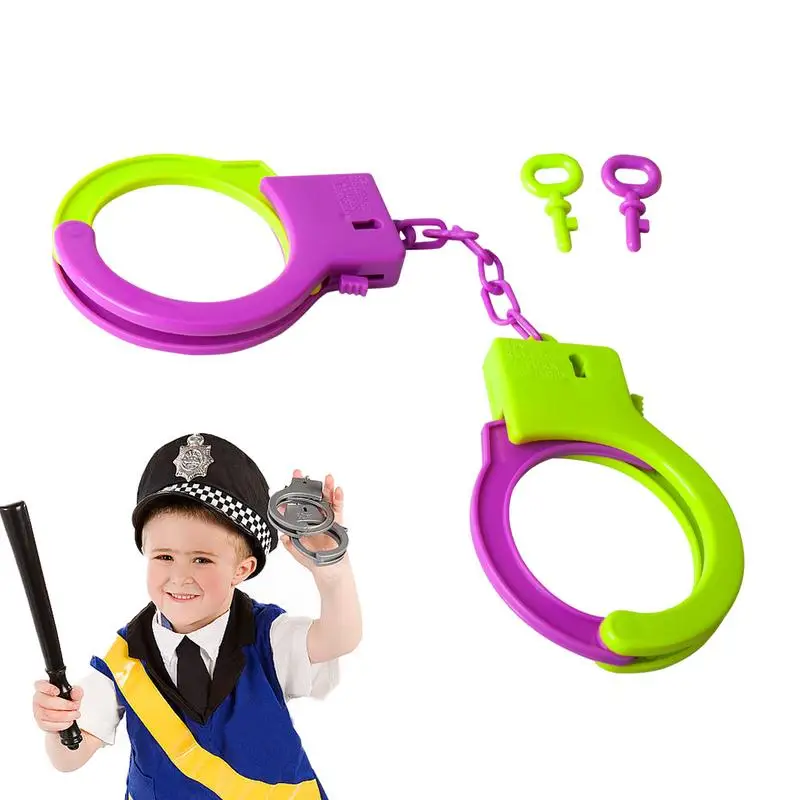 Handcuffs Toy Kids Role Play Footcuffs Props Party Drama Cosplay Police Cop Officer Costume childrens toys cosplay toys