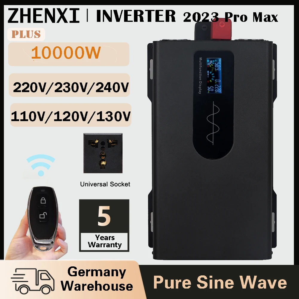 

ZHENXI WIFI Controller Pure Sine Wave 10KW 12/24/48/72V DC To AC 110V/120V/220V/230V Portable Transformer Power Inverter