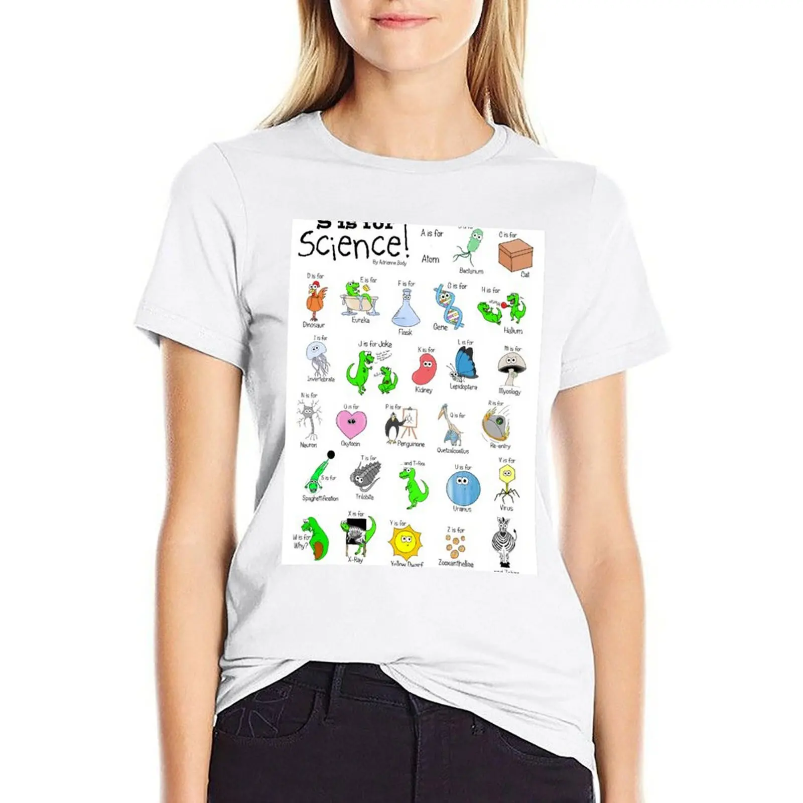 

Science ABC Poster - from the book S is For Science T-shirt plus size tops Aesthetic clothing western t shirts for Women