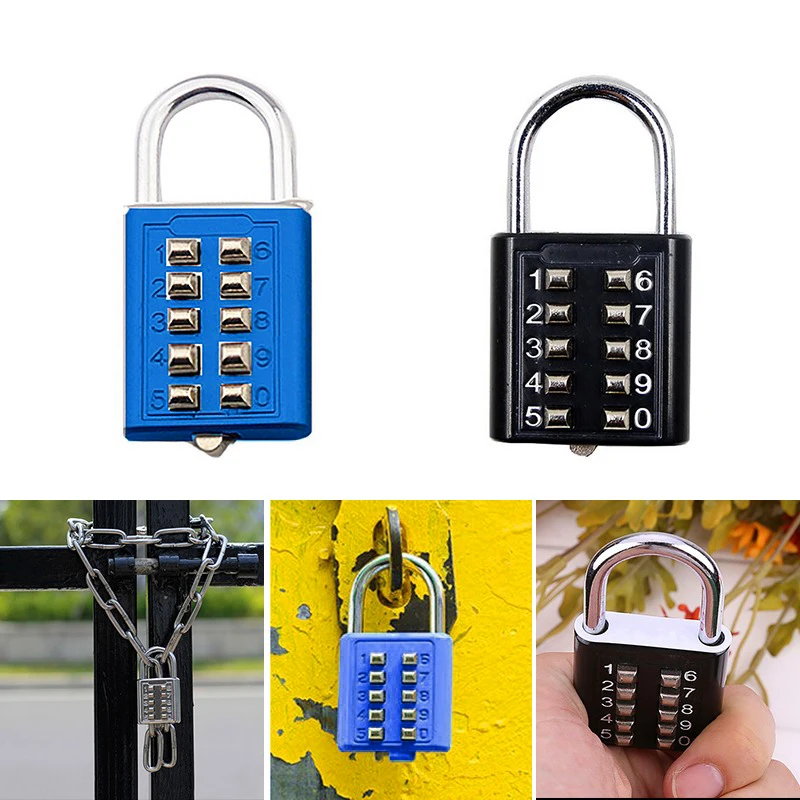 Anti-theft Button Combination Padlock Digit Push Password Lock for GYM  Locker Drawer Cabinet Door DIY Hardware