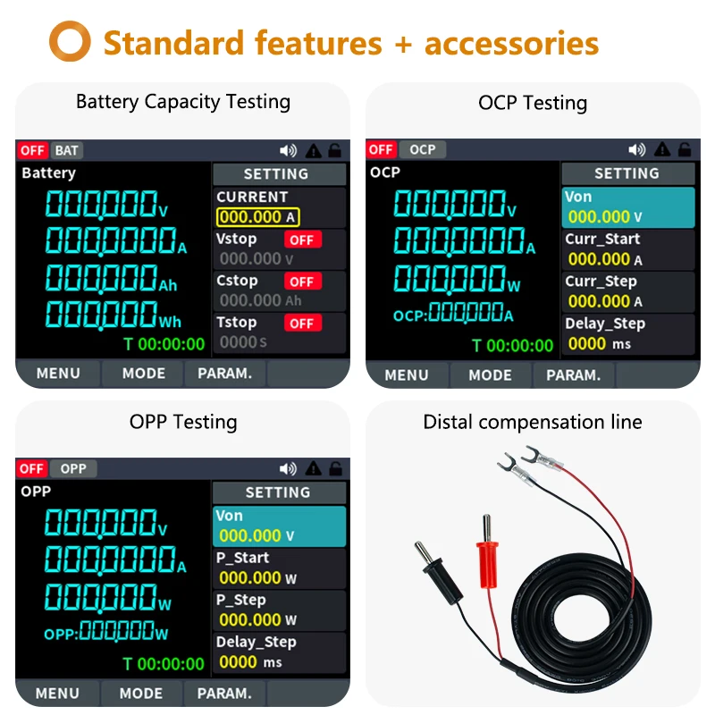 OWON Programmable DC Electronic Load OEL15 Series Digital Battery Capacity Teste