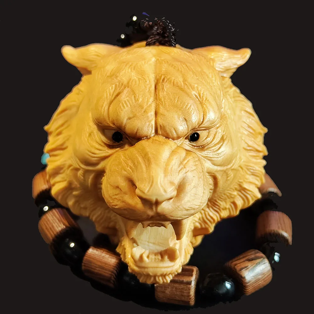 

Фигурка Netsuke из бокса ручной резки BY177 - 2 дюйма-очаровательная голова тигра