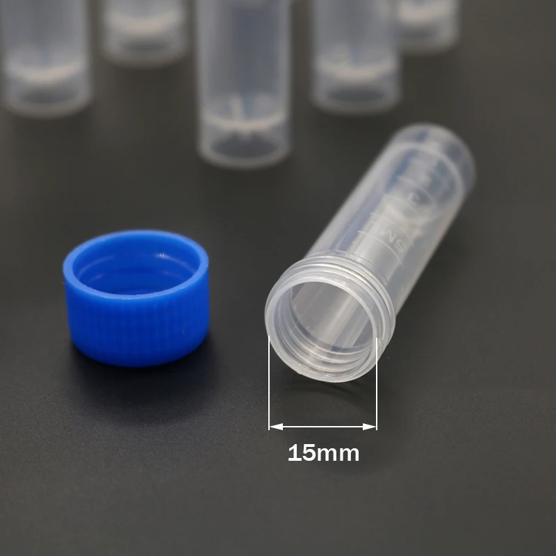 Plastic Sample Scientific Experiment Bottle Test Tube Mini Bottle Small Storage Container 10pcs 5ml 14x50mm