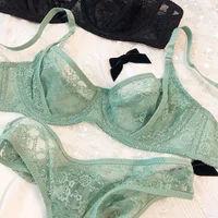 Ensemble de sous-vêtements français sexy pour femmes, soutien-gorge brodé en dentelle ultra fine, soutien-gorge respirant confortable, ensembles de lingerie à dos en T, été 6
