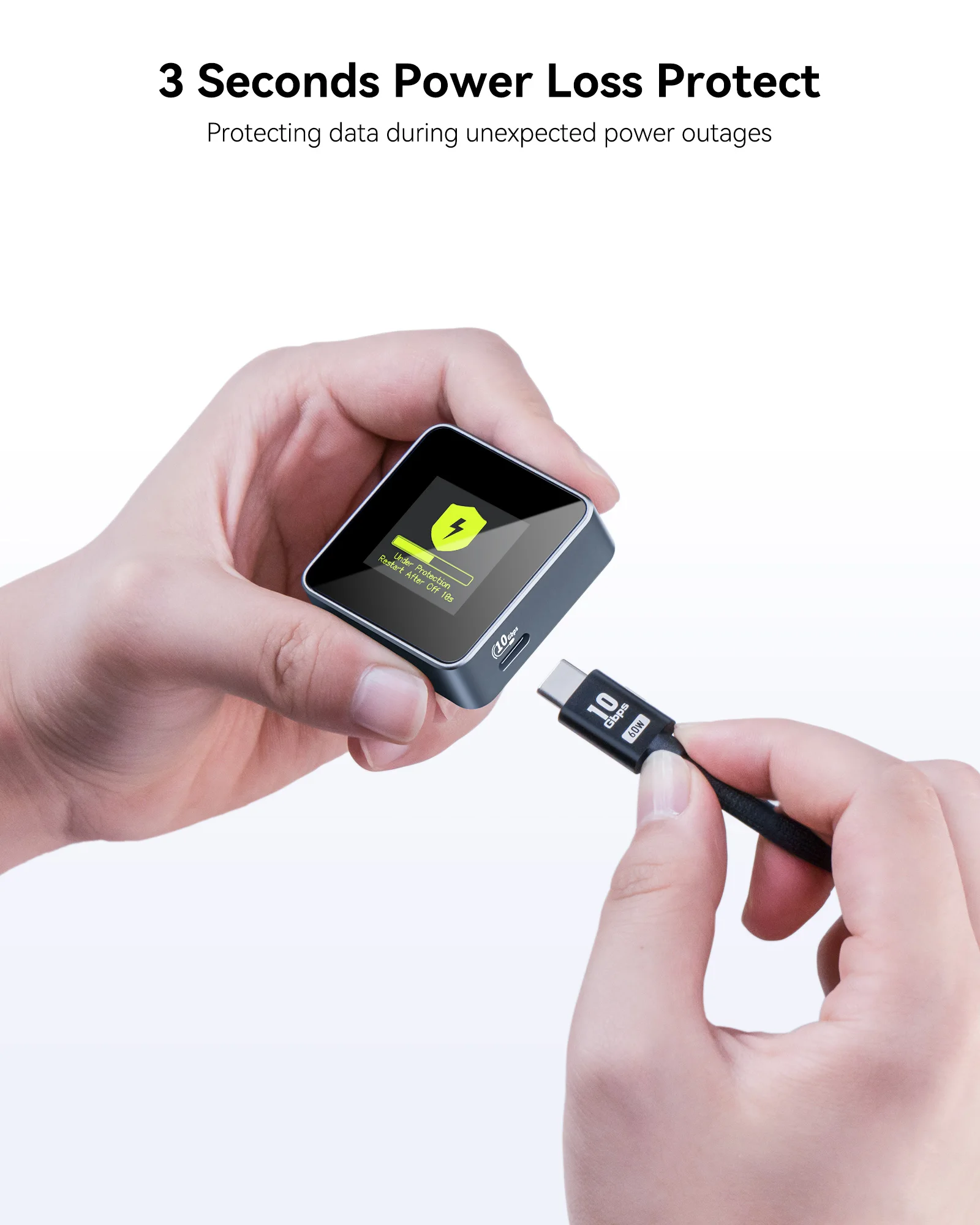 DOCKCASE Pocket M.2 2230 NVMe SSD Enclosure, 3s PLP, USB 3.2 Gen 2 (10Gbps), fits NVMe PCIe 2230, M-Key & B+M Key, UASP.