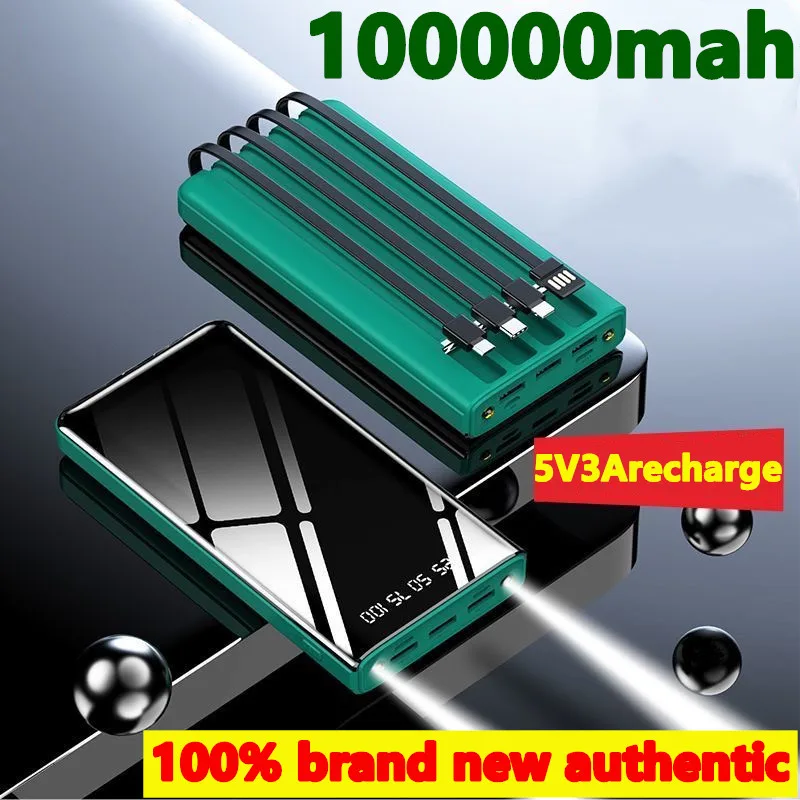 

Power Bank 100000mAh Portable Charger With LED Light Large Capacity PowerBank100000 mAh External Battery 25P8650