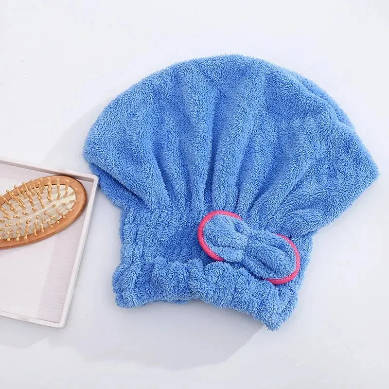 Shower Cap Microfibre Quick Hair Drying Bath Towel Bowknot Wrap Towel Cap