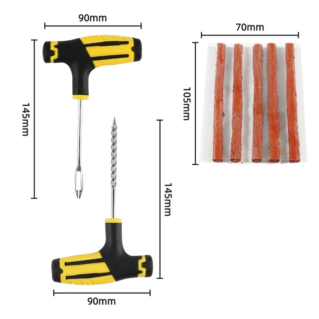 Car Tire Repair Tool Kit with EVA Storage Bag Garage Studding Tool Set Auto Motorcycle Tubeless Tyre Puncture Plug - Image 5