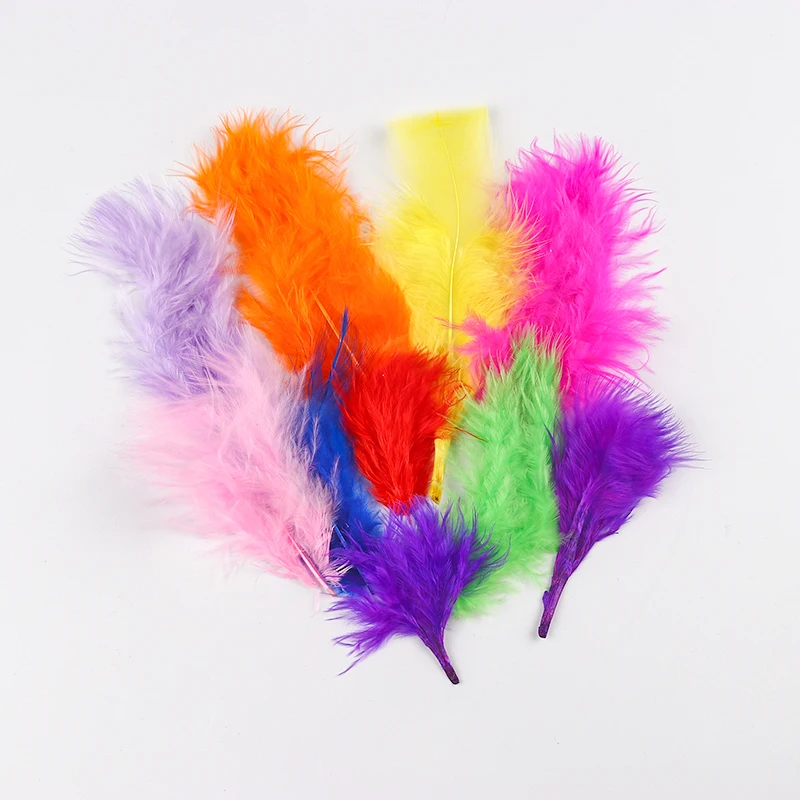 100PCs 7-10 cm Multicolor Feathers Puffy Wedding Dress DIY Christmas Gift Box Filler Decoration Craft Accessories