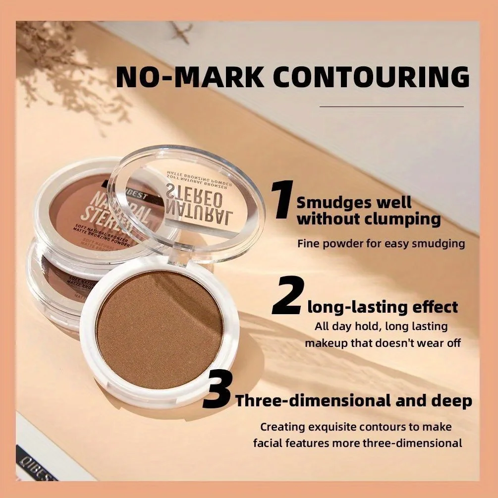 Matte Contouring Powder Nose Side Shadow Powder Face Highlighter Bronzers Contour Makeup Palette Illuminator Make-up Cosmetics - 6