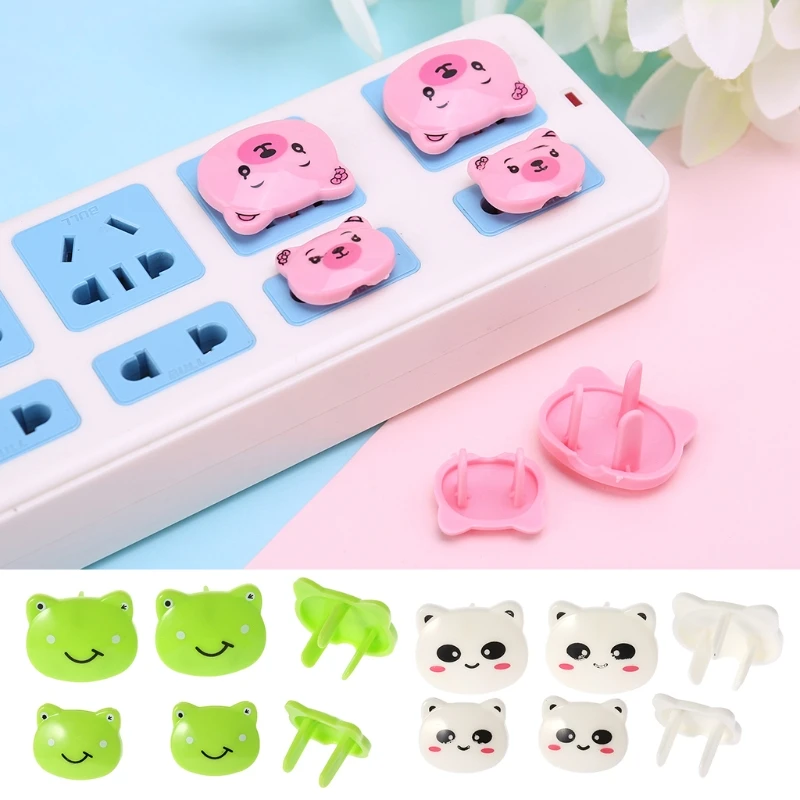 

Q0KB Socket Cap 2/3 Holes Electric Plug Protector Baby Care Cartoon Children Safety