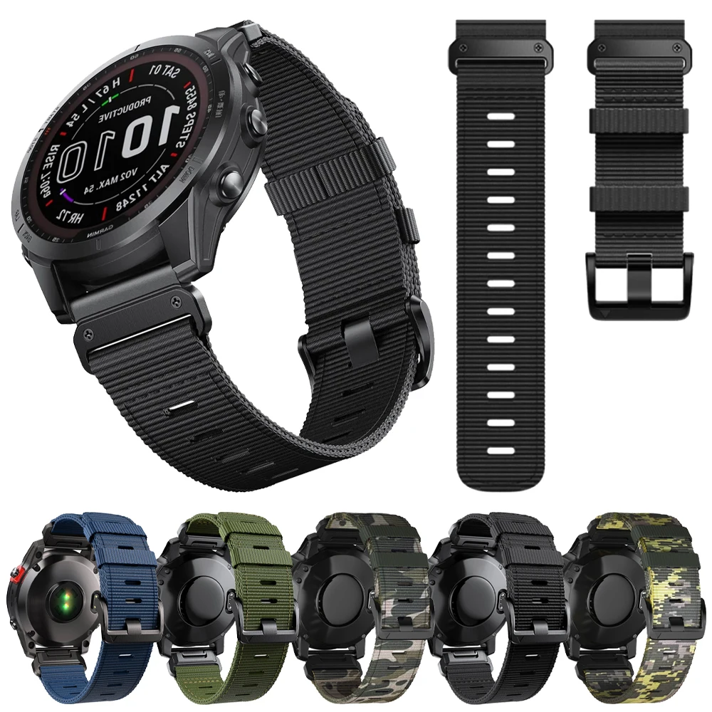 

Ремешок нейлоновый для Garmin Fenix 7X Pro 7 51 мм 6X 6 GPS 5 5X Plus 3 HR
