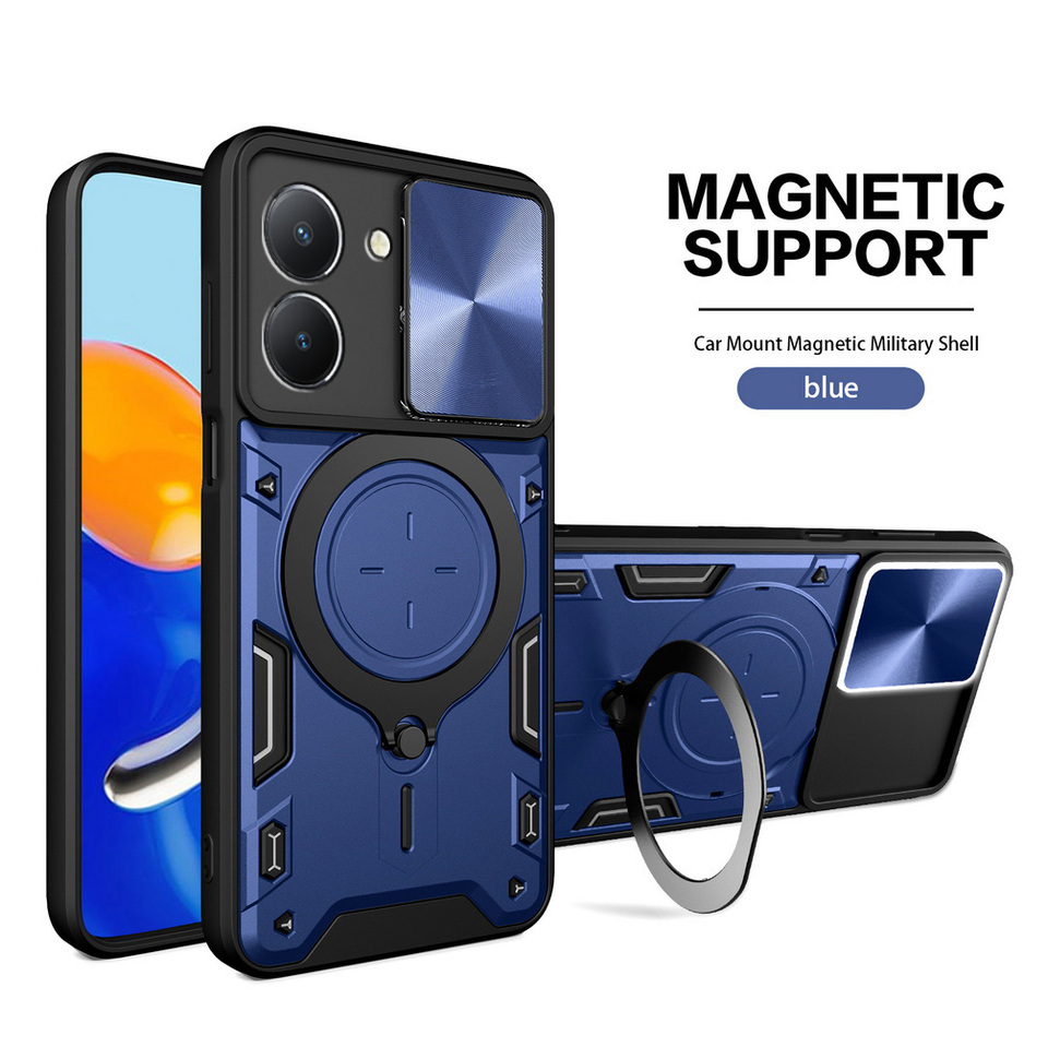 Metal Ring Camera Protect Case For VIVO IQOO Z10 Turbo iqoo13 IQOO Neo 10 Pro X200 FE V50 V40 Lite Armor Rotating Holder Cover