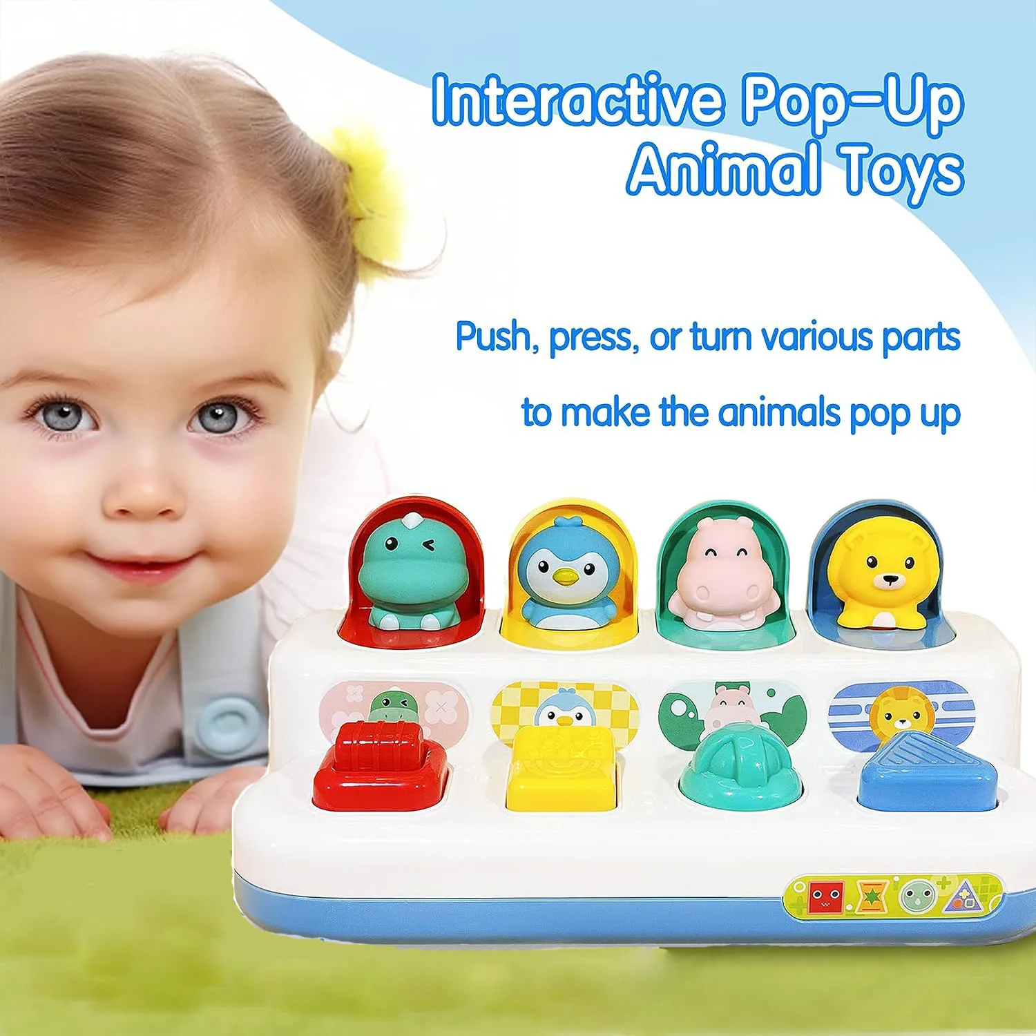 

Baby Pop Up Toy Animal Peekaboo Switch Button Box Treasure Surprise Box Hide Seek Game Baby Educational Montessori Toys Games