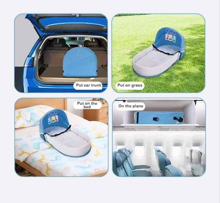 Portable folding and crush-resistant bassinet For newborn babies Isolation Bionic For outings and travel Infant bed