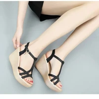 2025 Wedge Heel Size White Green Sandals Women Summer High Heel Platform Shoes Thick Bottom Women's Sandals Shoes - Image 4