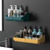 Self Adhesive Bathroom Shelves Wall Mounted Storage Rack Box Bathroom Accessories Toilet Washstand Punch Free Shampoo Holder 5
