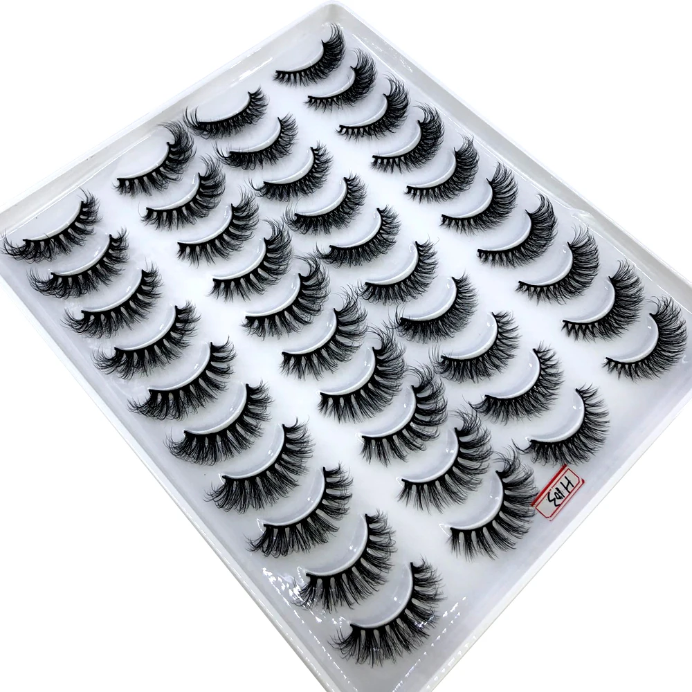 20 Paar 3D-Faux-Nerzwimpern, natürliche falsche Wimpern, dramatisch, flauschig, weich, dünn, Volumen, Kreuz, wiederverwendbare Wimpern-MaKeup-Tools – Detail 12