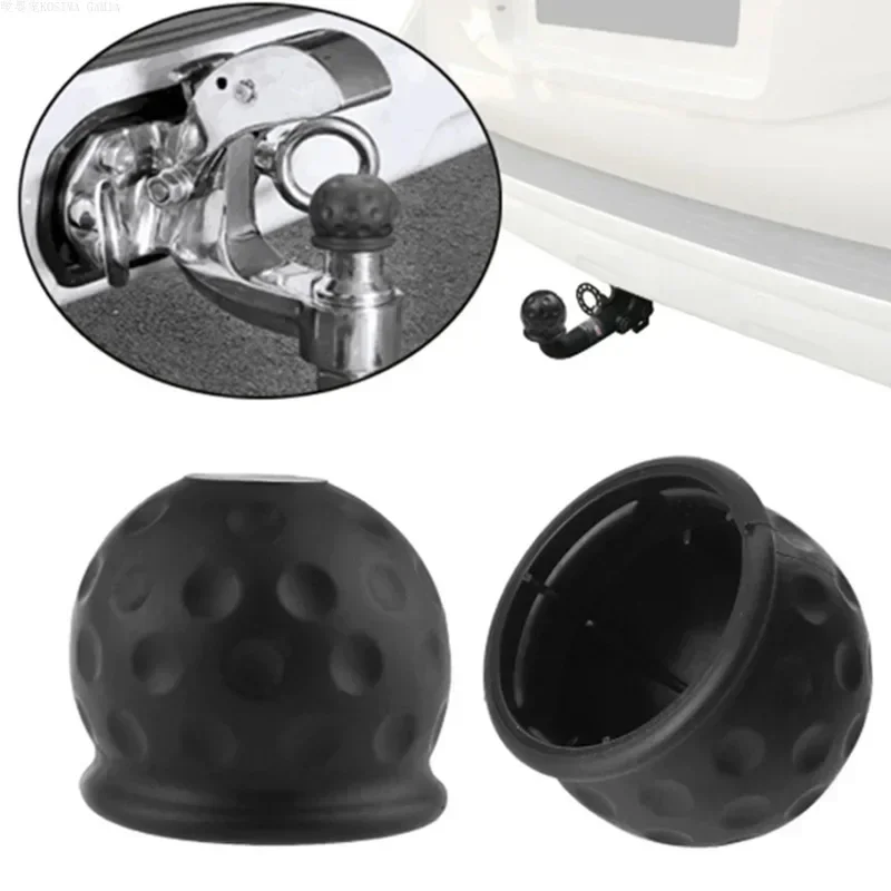 Tow Bar Ball Cover 50mm Tow Bar Ball Cover Cap Universal Rubber Ball Hood Trailer Hitch Protect Towball Trailer Cover Black Car Accessories