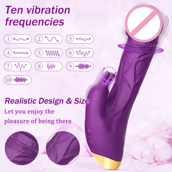 10 Modes Realistic Dildo Vibrators for Women Adult 18 Female Masturbator Vibrating G Spot Clitoral Rabbit Vibrator Sex Toys 2
