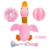 4-piece set of large squeaky wrinkled duck and goose, suitable for small and medium-sized dog breeds, puppy toys, puppy chew tee 1