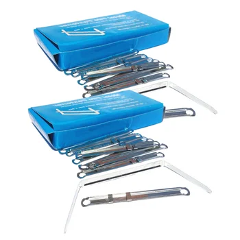 100pcs Steel Paper File Fasteners Prong Folders Metalbindingclipbindingringbindingstrip Binder Clips Bookbinding Practical