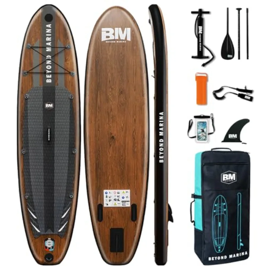 BM Paddle Board Inflatable Stand Up Paddle Board, SUP Paddleboard for Adult, Premium Accessories Non-Slip EVA Deck and Foam Han