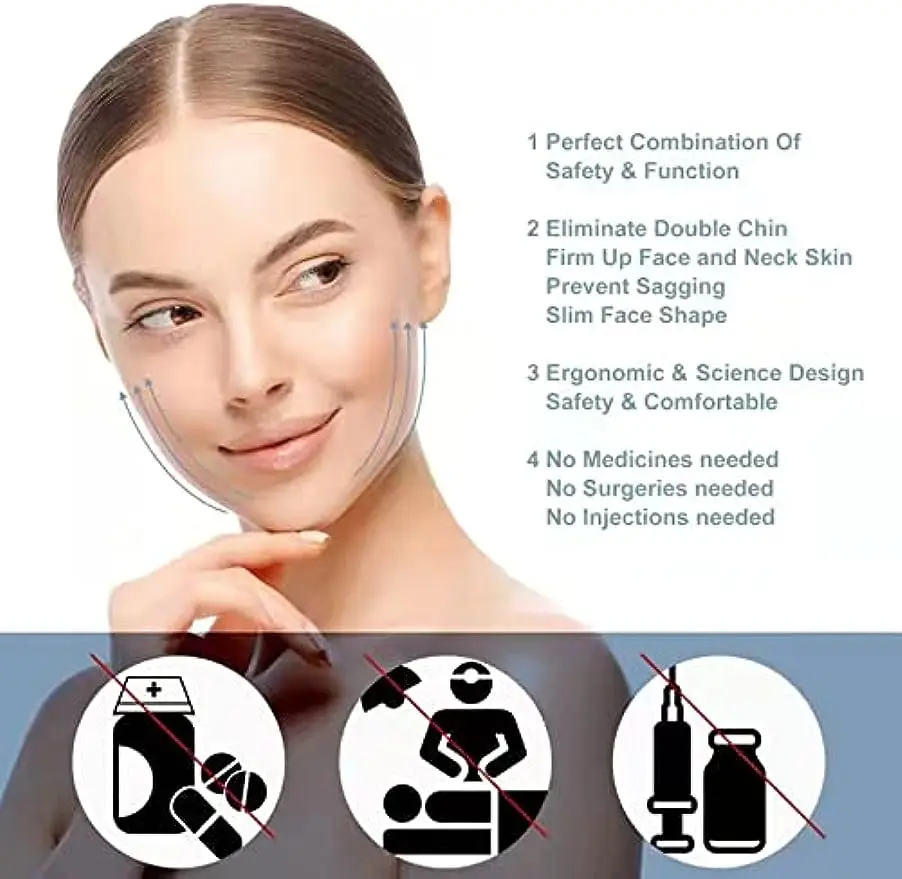 Double Chin Reducer Face Slimming Strap V Line Lifting Face-belt Chin Strap For Women and Men Tightening Skin Preventing Sagging