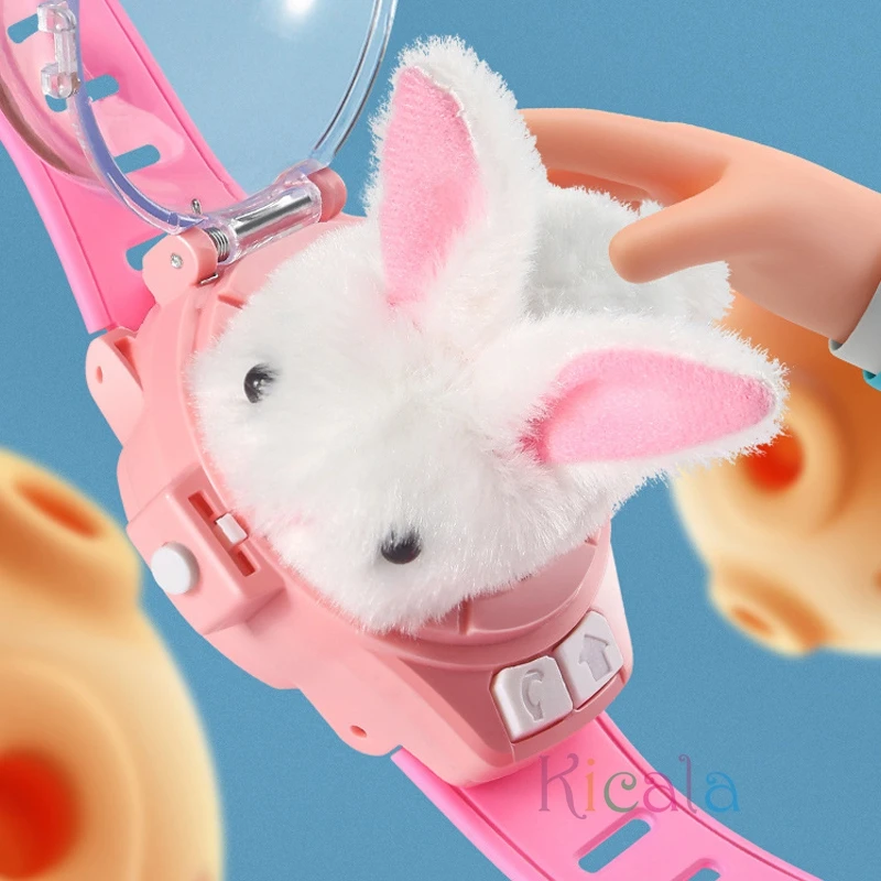 Children RC Car Mini Watch Toys With LED Lights 2.4GHz RC Car Toy Watch Rabbit Crab Racing Toys RC Car Girls Boys Birthday Gift 2